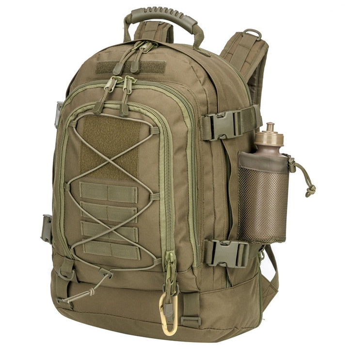 Expandable 60L outdoor adventure backpack, perfect for hiking, travel, and camping trips.