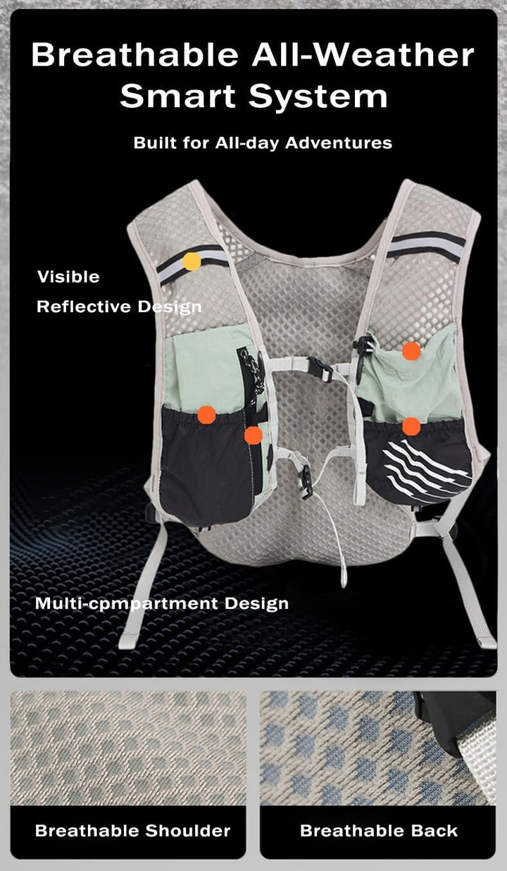 Outdoor fitness hydration pack, ultra-light, with a 2L water bladder for exercise.