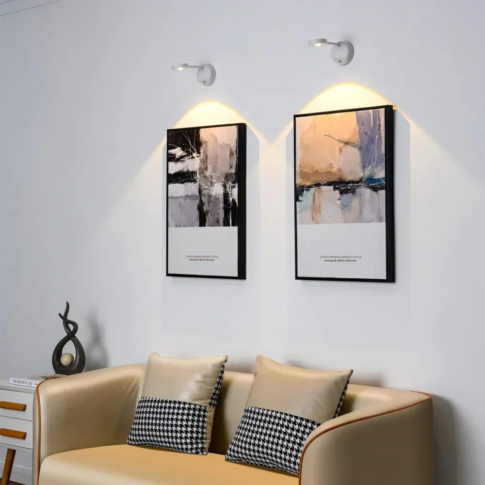 Nvroome wireless LED motion spotlight. Rechargeable, adjustable & smart for versatile home accent lighting.