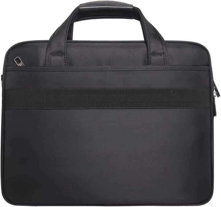 Organized men's canvas work bag, laptop briefcase tote for daily commute & travel essentials.