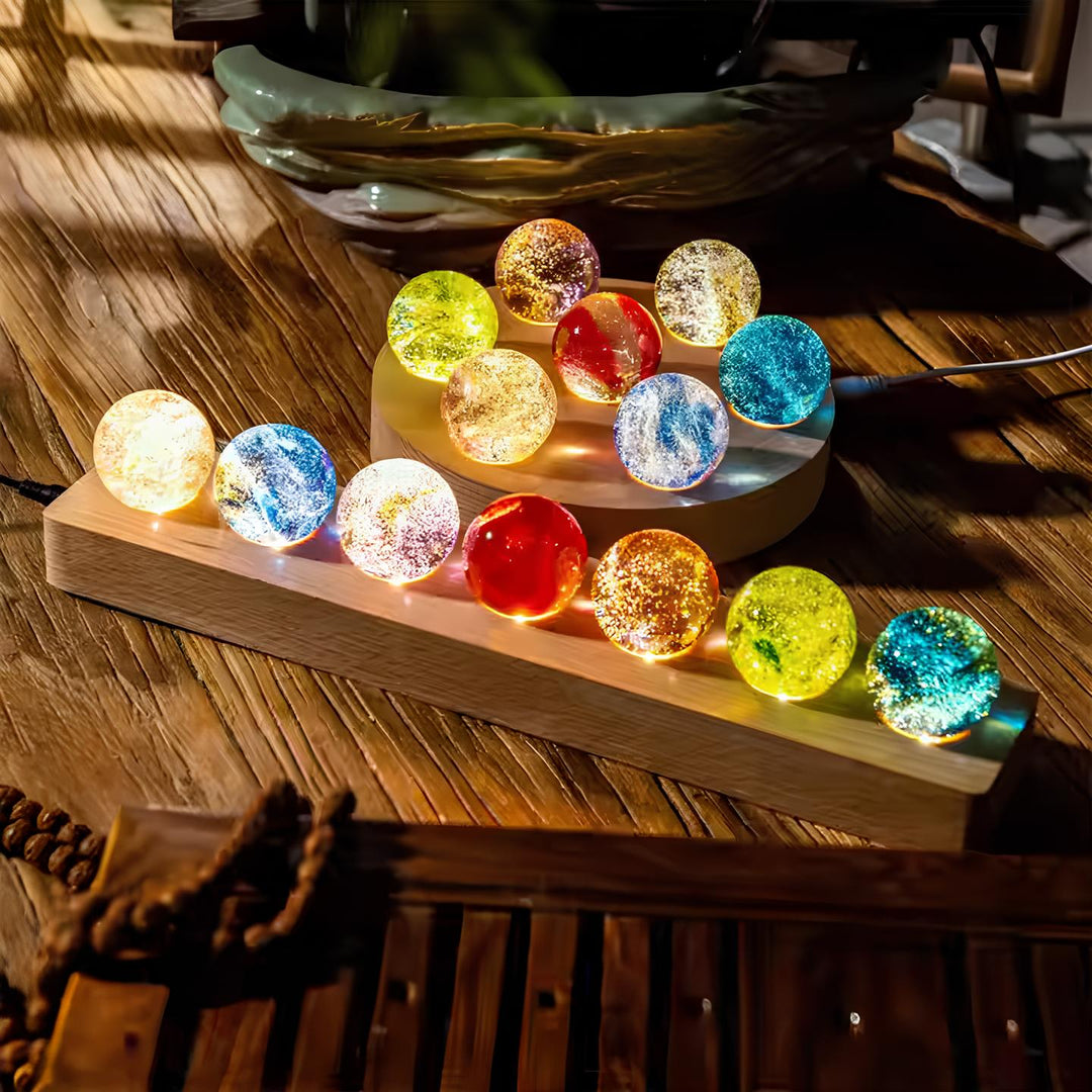 Luminous Galaxy Orb LED spheres set, perfect for home decor, featuring a cosmic lamp and ambient light.