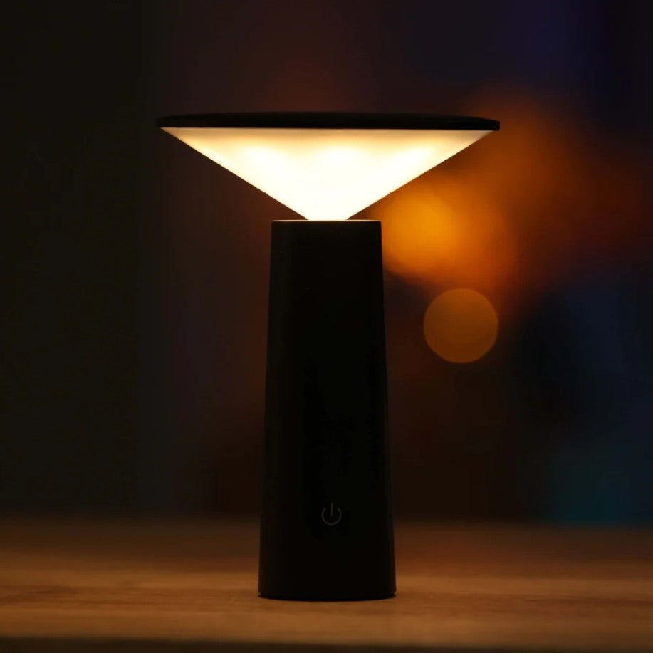 Adjustable LED desk lamp, dimmable & portable for office or reading, modern design.