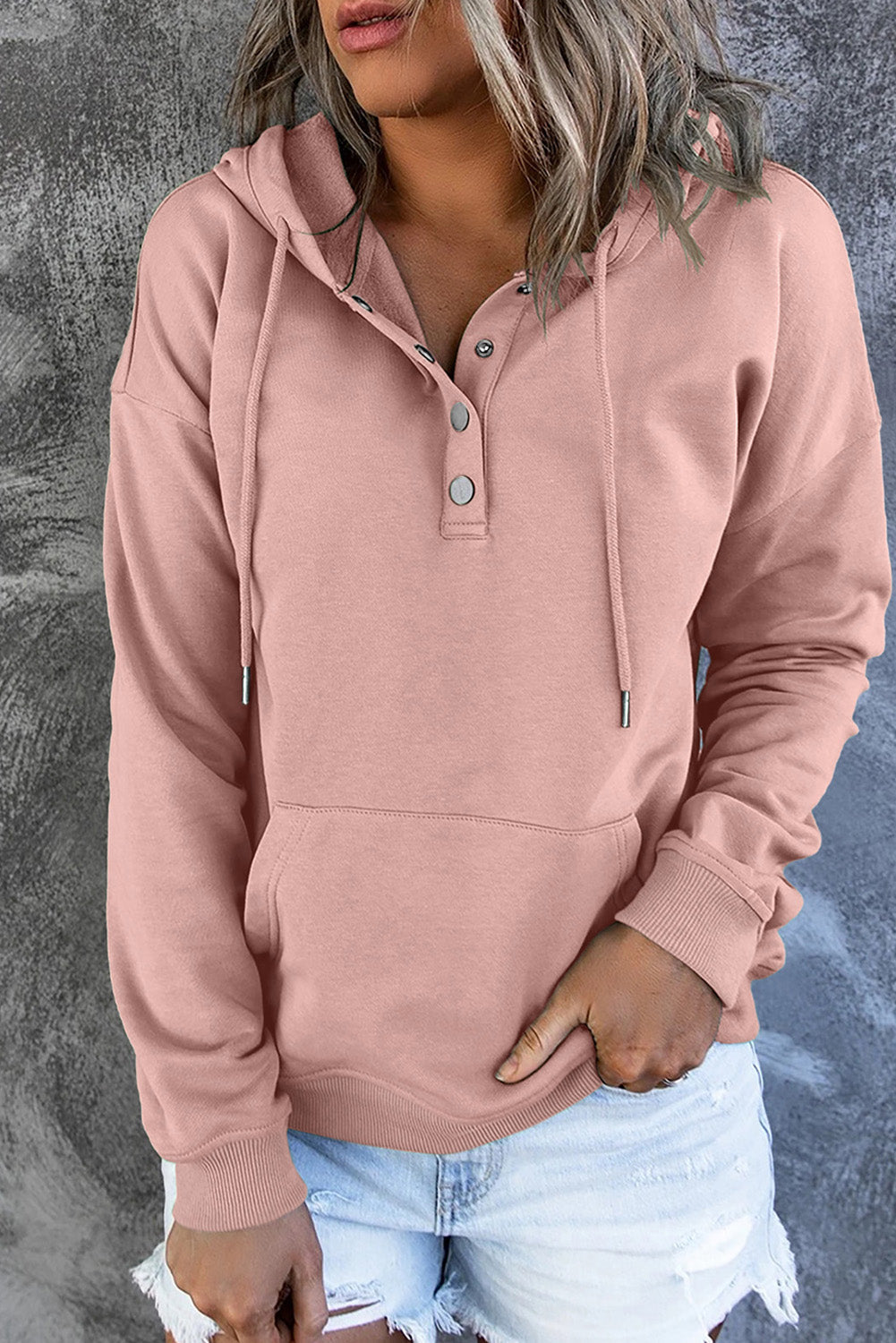 Women's cozy everyday hooded sweater in a soft, comfortable knit for casual style.
