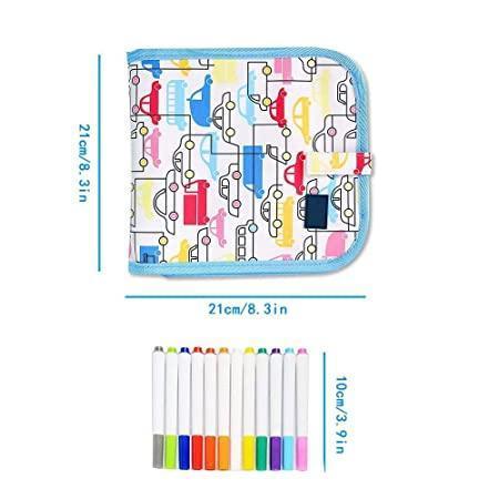 Kids' reusable drawing & learning set: activity book & 12 art markers. Promotes creative play.