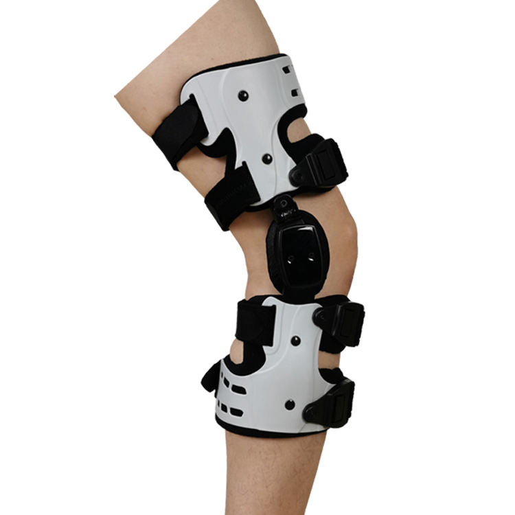 Adjustable knee brace with straps, offering custom compression for stability, joint pain relief & athletic support.