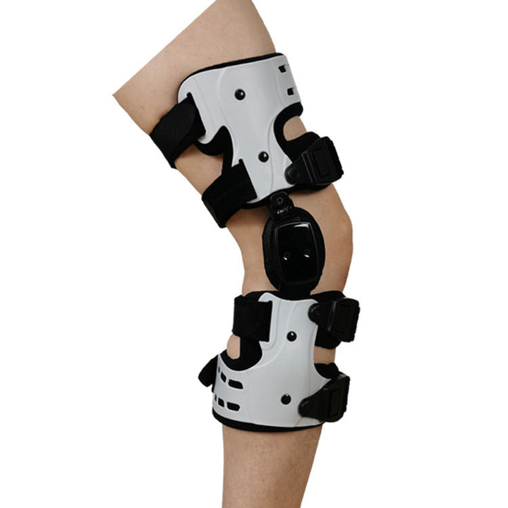 Adjustable knee brace with straps, offering custom compression for stability, joint pain relief & athletic support.