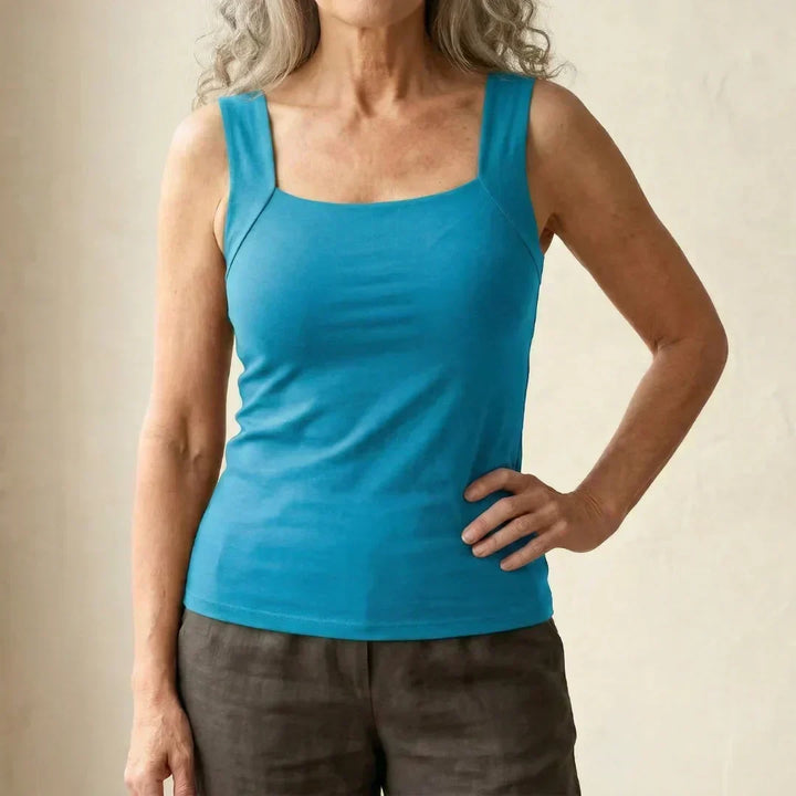 An essential wardrobe women's built-in bra tank top for everyday style, comfort & support.