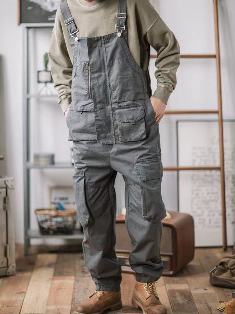 Adjustable men's work overalls, offering versatile comfort for active men.