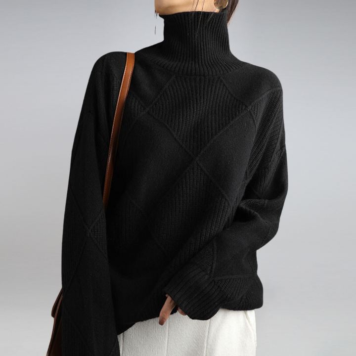 Effortless style with this cozy women's turtleneck sweater. Elegant, knitted, and versatile winterwear.
