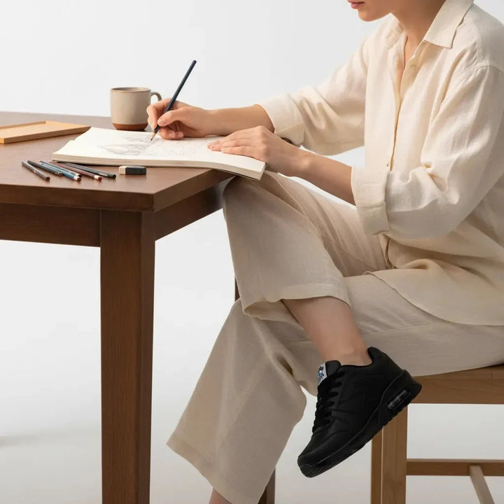 Comfortable women's healthcare footwear, slip-resistant, ideal for standing all day.