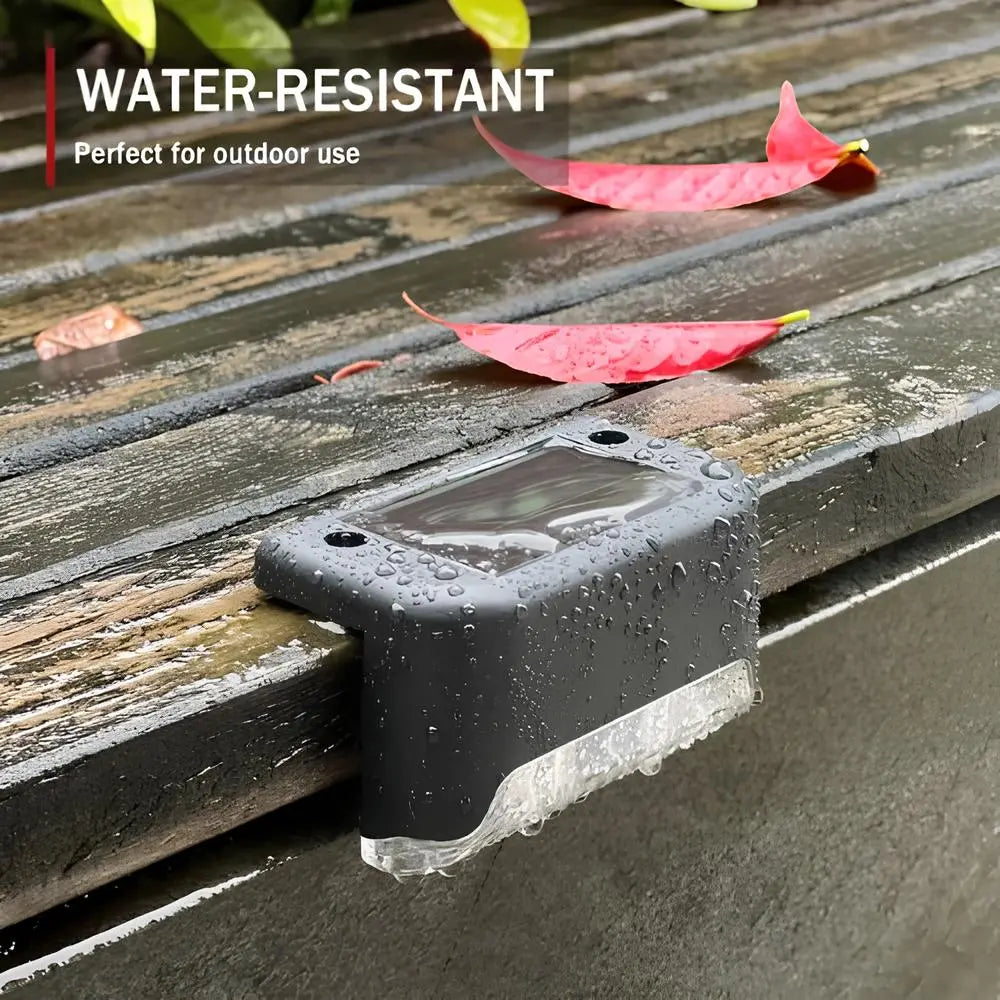 Compact Nvroome outdoor solar step light with warm glow LED, ideal for modern garden decor.