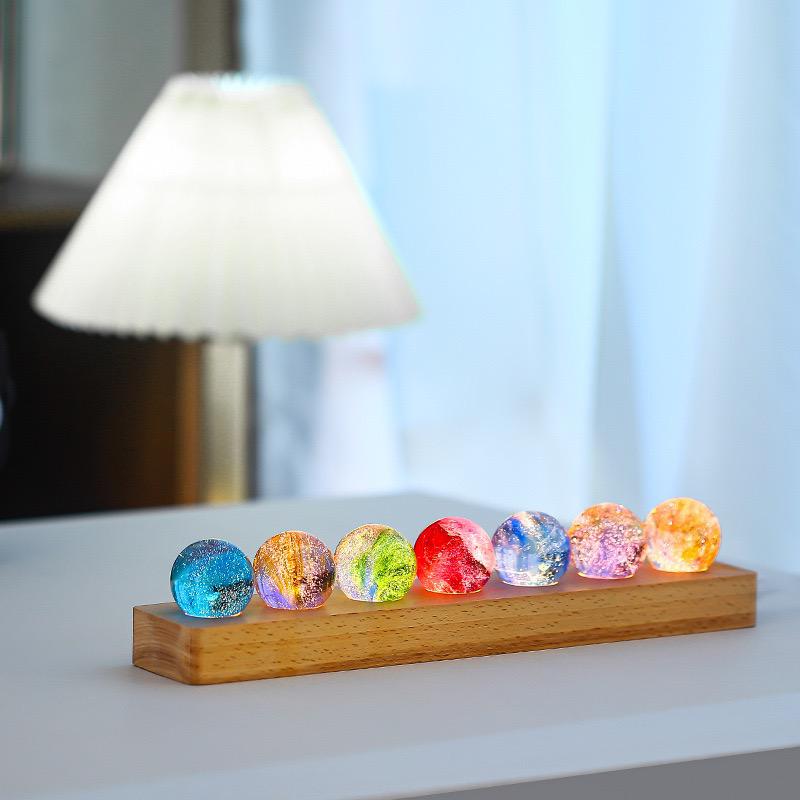 Stunning Luminous Galaxy Orb LED spheres set, perfect for creating a tranquil, cosmic atmosphere in your home.