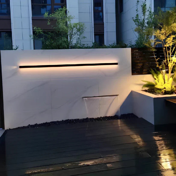 Nvroome modern outdoor wall sconce, weatherproof LED exterior facade light. Contemporary and energy-efficient home decor.