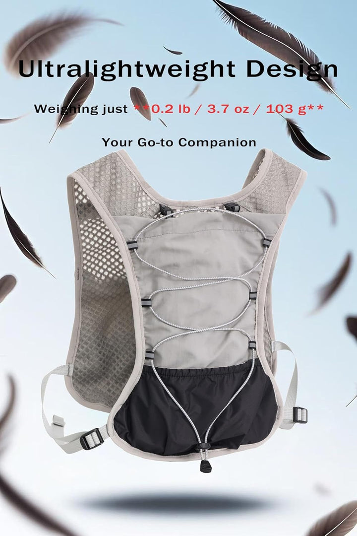 Dravien lightweight hydration pack for marathon runners, includes 2L water bladder.
