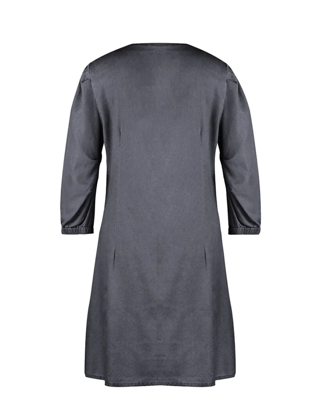 Versatile women's day dress, V-neck design & half sleeves for a stylish, relaxed look.