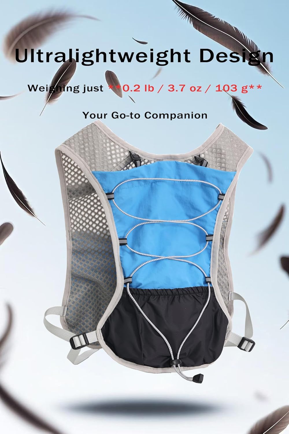 Running vest with 2L water bladder, designed for comfort & ultra-light performance.