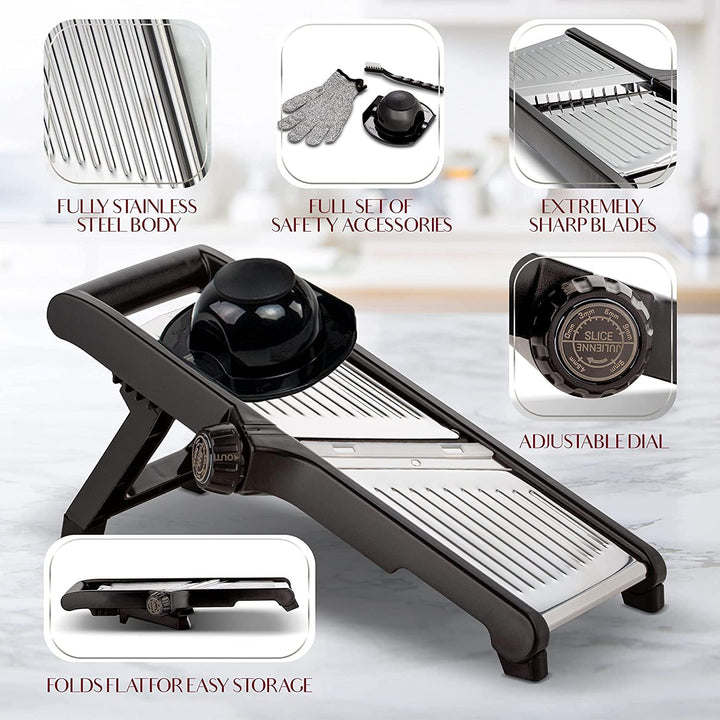 High-quality mandoline slicer with adjustable thickness settings for all your precision food cutting needs.