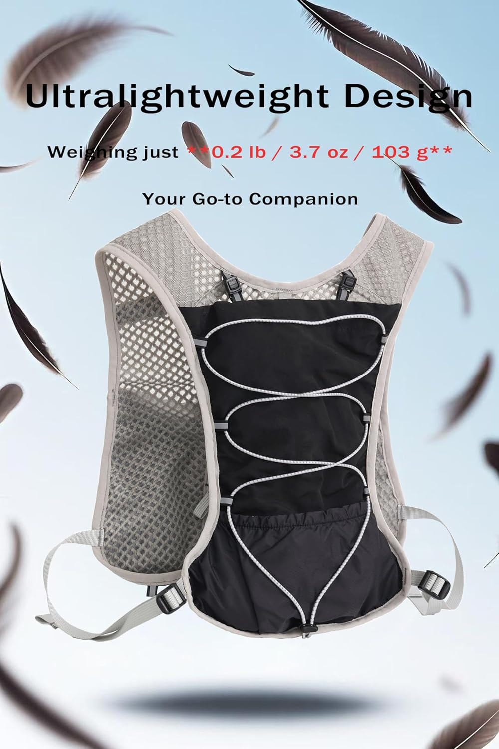 Outdoor fitness hydration vest, ultra-light, with 2L water bladder for all seasons.