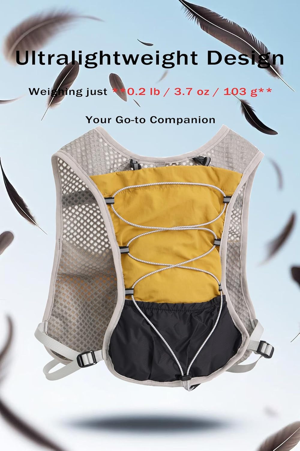 Dravien running vest, ultra-light for races, includes 2L hydration bladder.