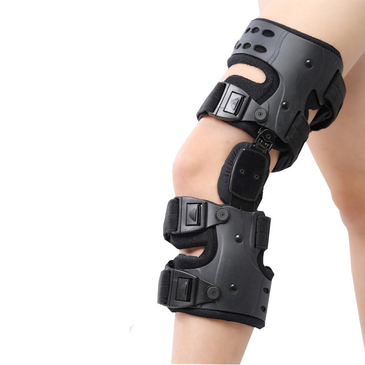 Unisex adjustable knee support brace for joint pain relief & stability during daily activities & recovery.