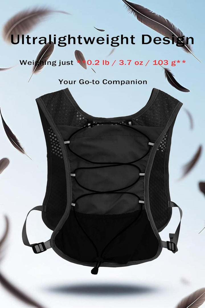 Cycling hydration pack: Ultra-light Dravien vest with 2L bladder for long rides.