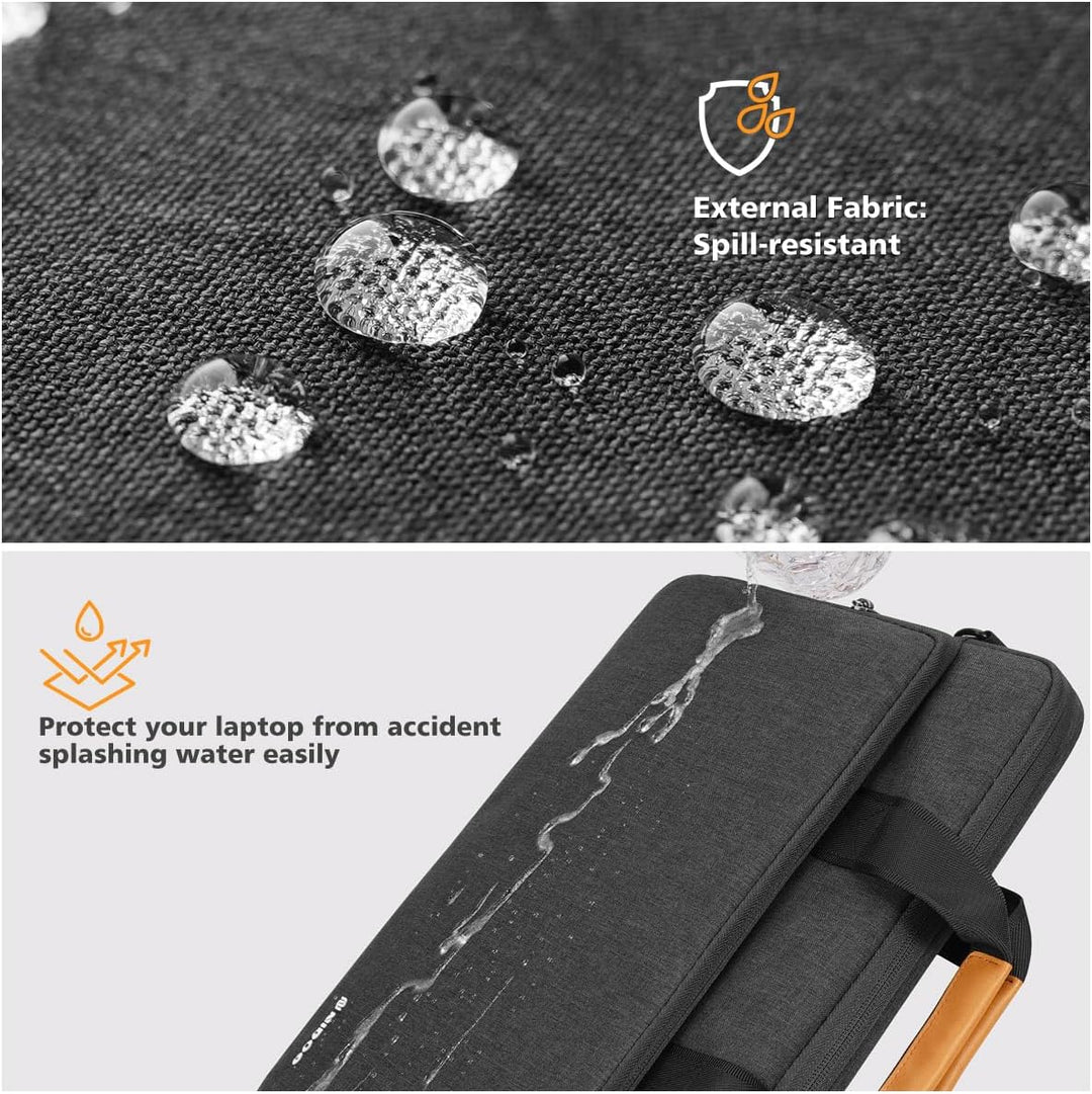Modern unisex laptop shoulder bag, water-resistant, 360° padded for ultimate device safety.