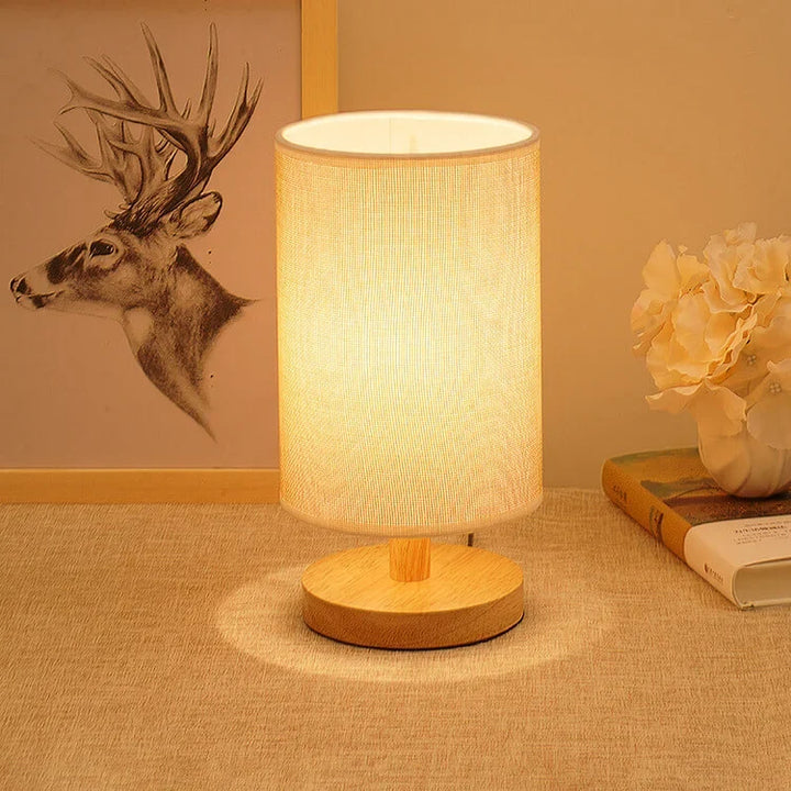 Stylish Nvroome Lights Dimmable Wood Table Lamp, offering an organic glow & soft light for any room's decor.