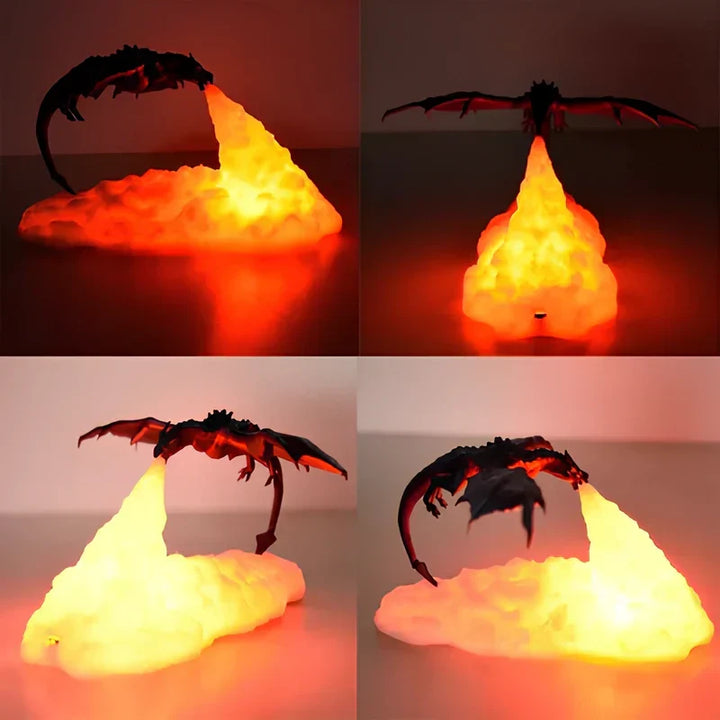 Unisex LED dragon lamp, 3D printed, adding a touch of fantasy and ambient light to any space.