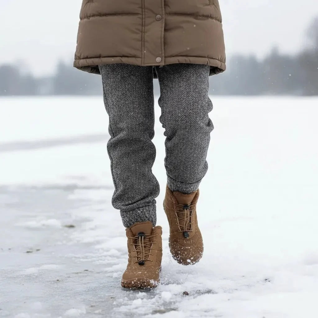 Unisex warm walking boots, perfect snow boots for cold weather adventures with grip.