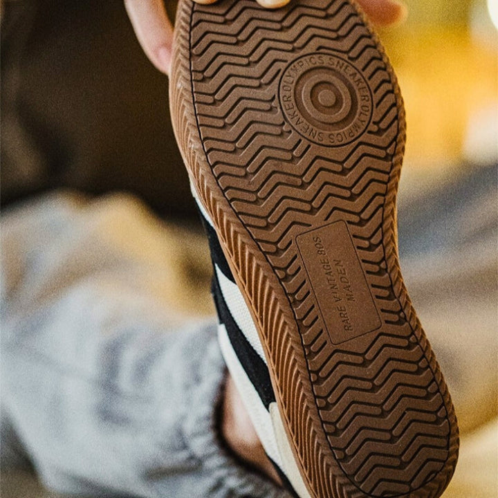 Men's orthopedic footwear, classic retro sneakers designed for comfort and active support.