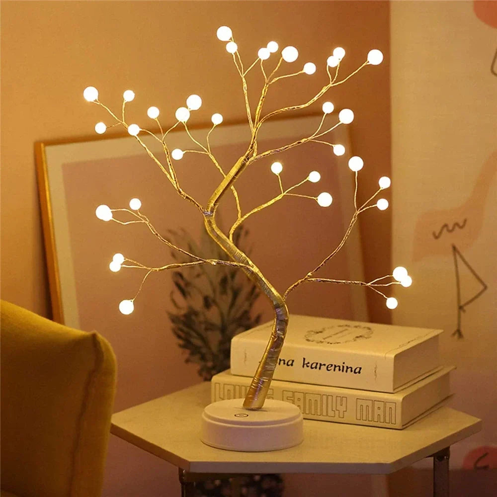 Elegant Bonsai Fairy Light Tree Lamp, a beautiful LED table decor centerpiece, enhancing any home space.