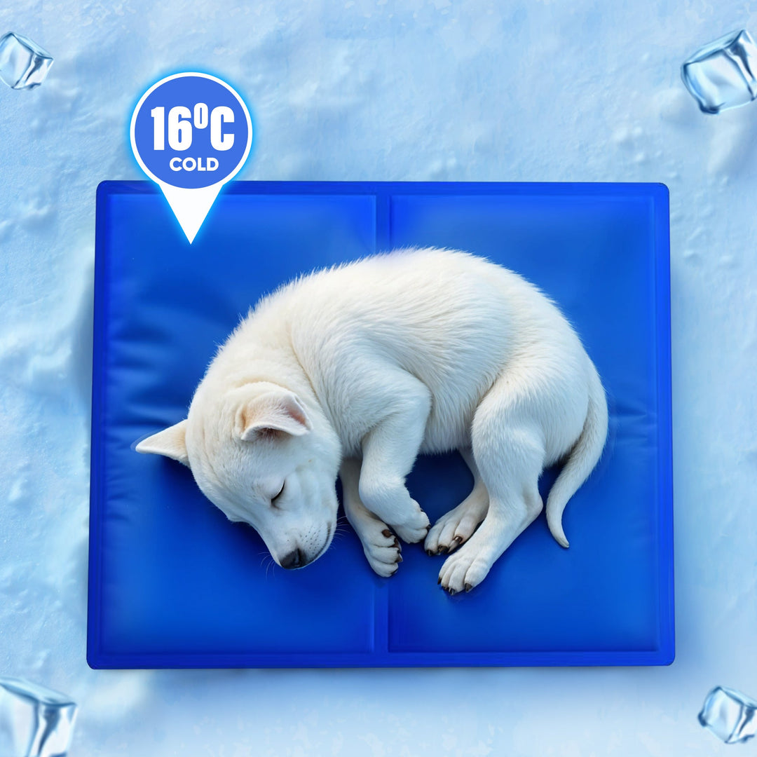 Portable cooling mat for pets, ideal for travel, crates, or outdoor use. Provides instant summer comfort for dogs & cats.