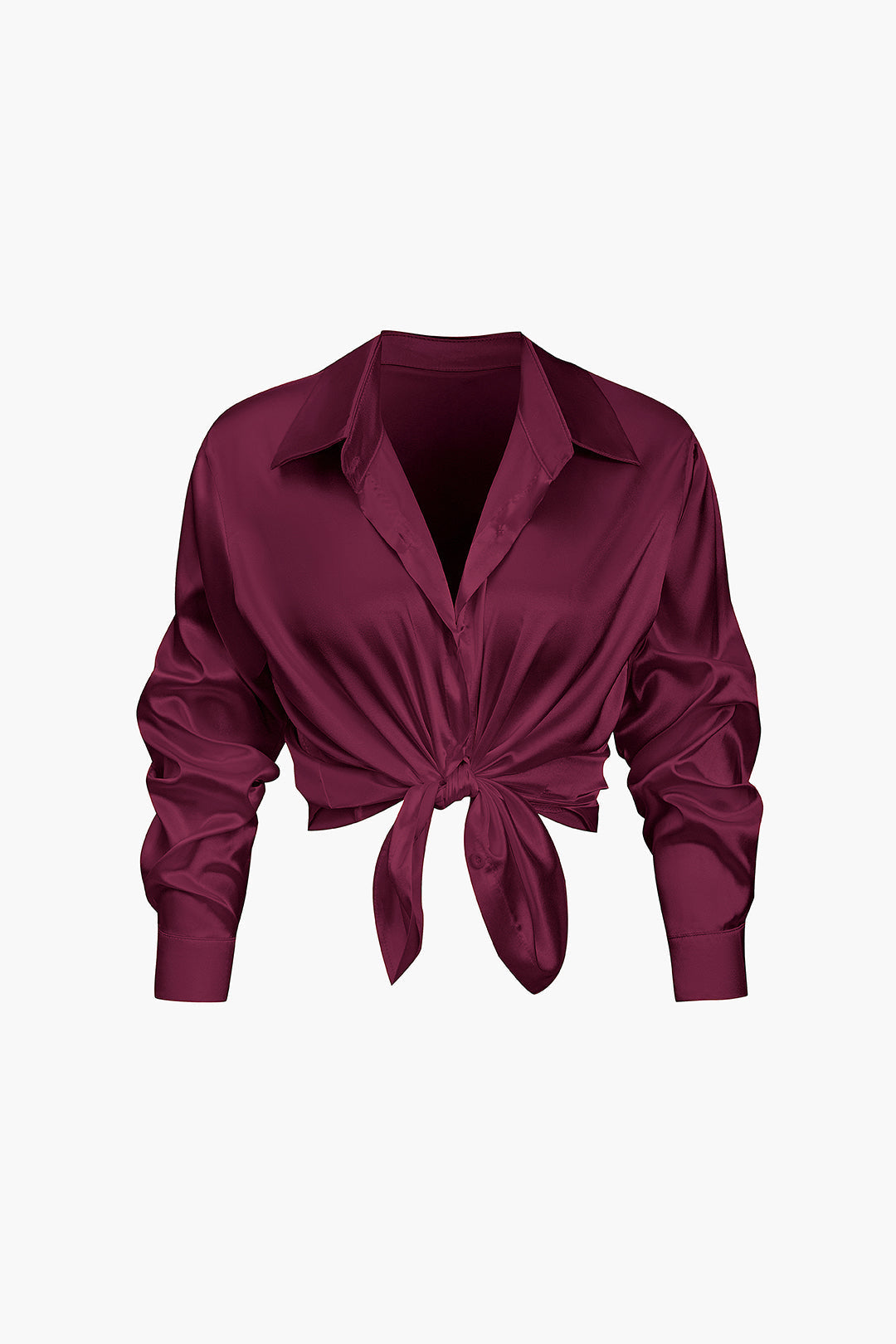 Elegant women's long-sleeve button-down shirt, essential for a stylish wardrobe.