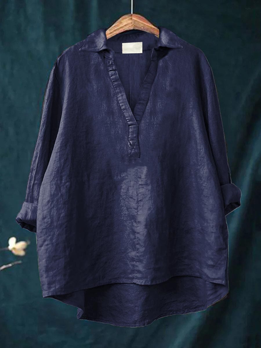 Sophisticated women's office wear blouse, long-sleeve elegant top for a polished, professional look.
