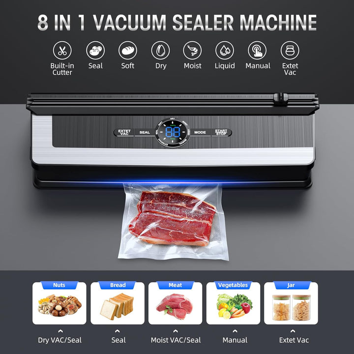 Efficient vacuum sealing system preserving food for extended freshness, a must-have kitchen appliance.