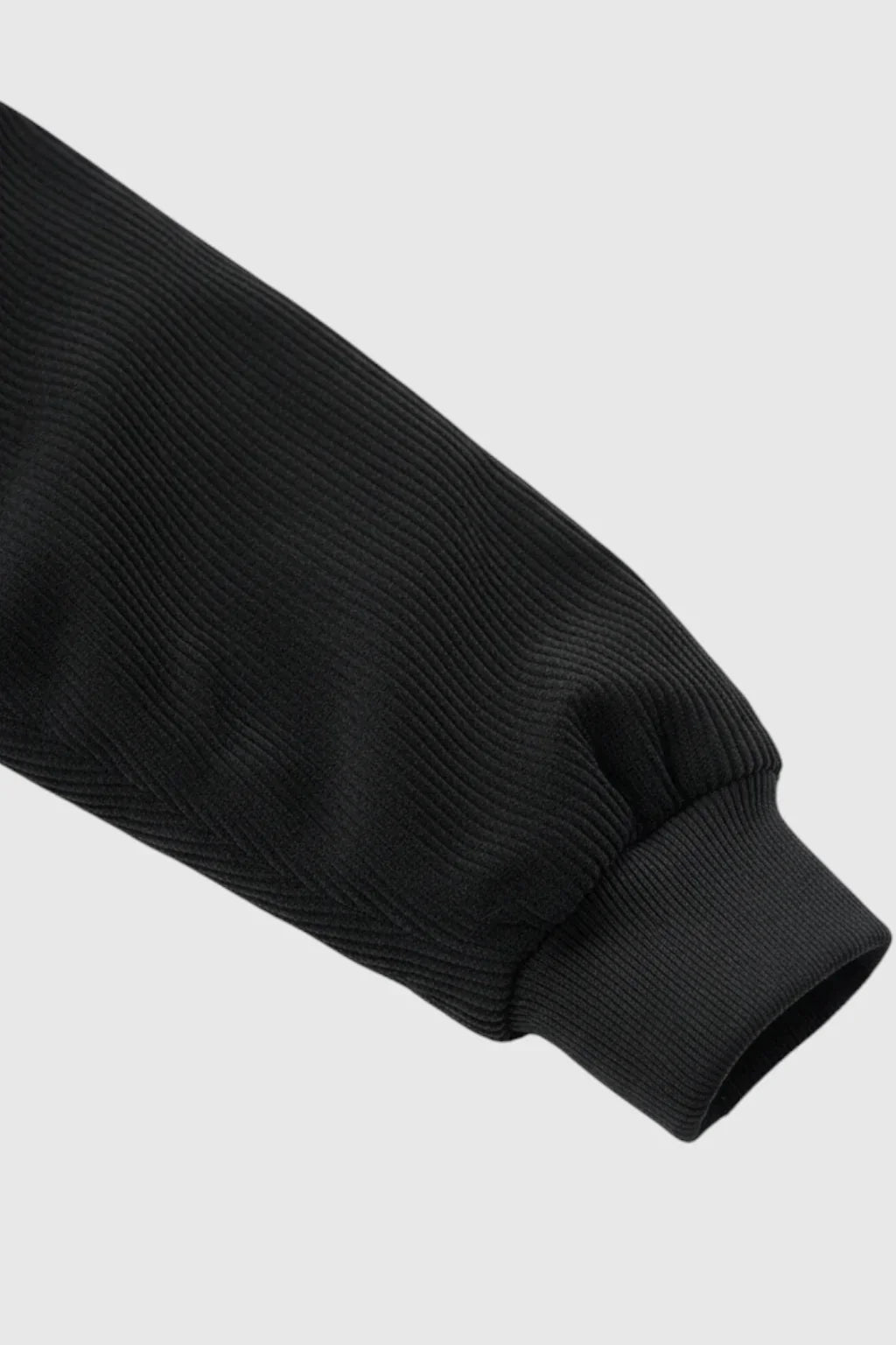 Stylish men's black corduroy jacket, a classic button-front outerwear piece for casual fall and spring fashion.