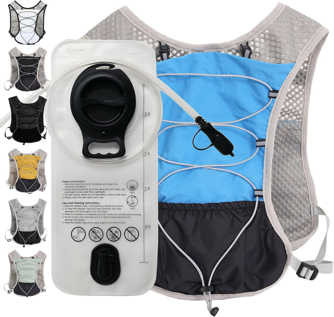Dravien running accessory: Lightweight vest & 2L bladder for optimal hydration.