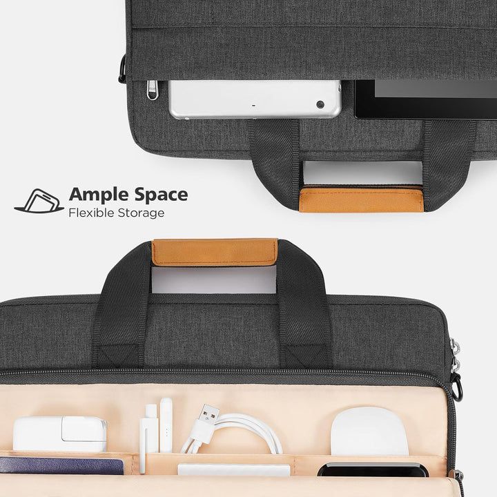 Unisex water-resistant shoulder bag for laptops, 360° protective, ideal for school supplies.