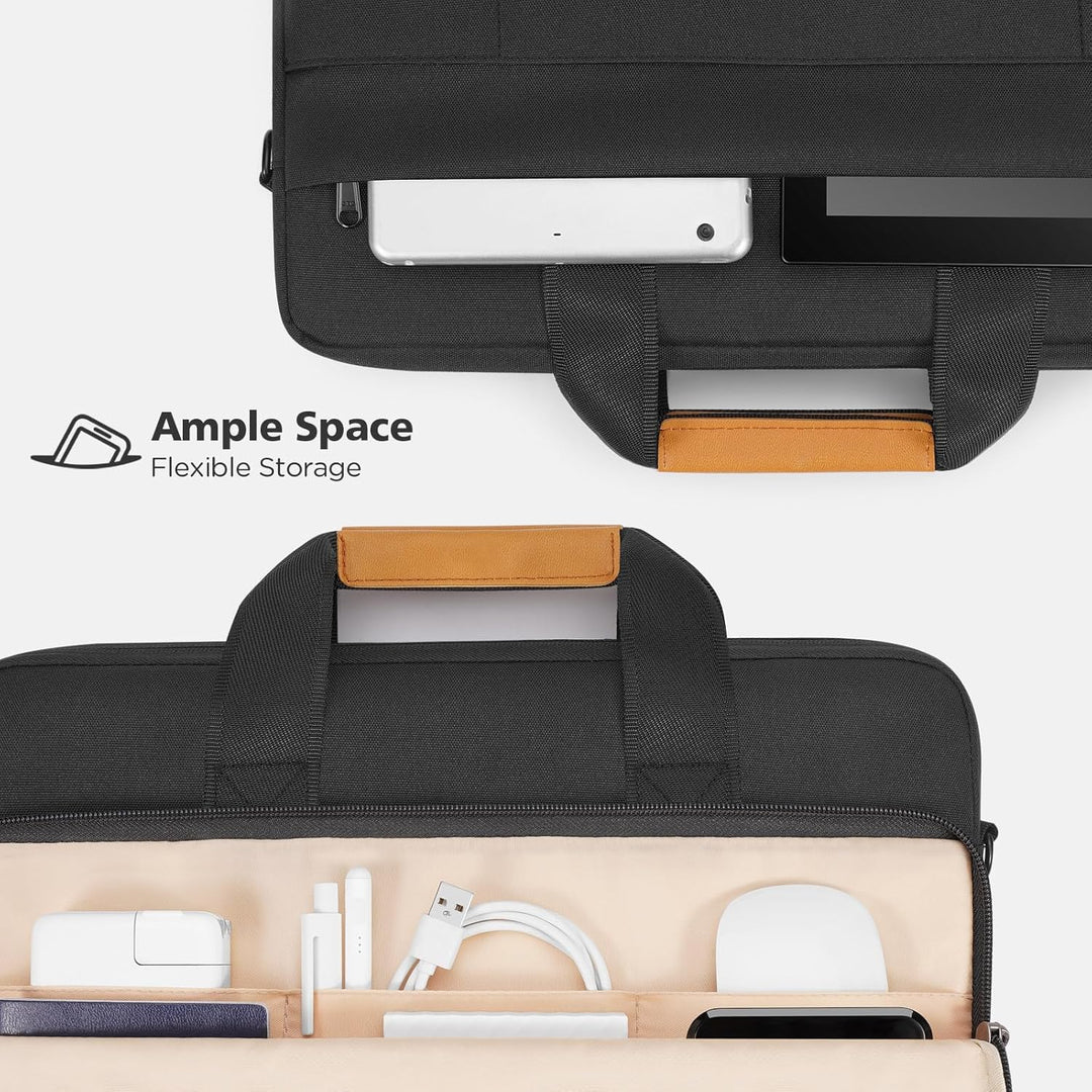 Travel-friendly unisex laptop shoulder bag, water-resistant, offering 360° all-around protection.