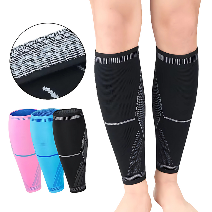 Sports compression calf sleeves for enhanced athletic performance, stability, and faster recovery.