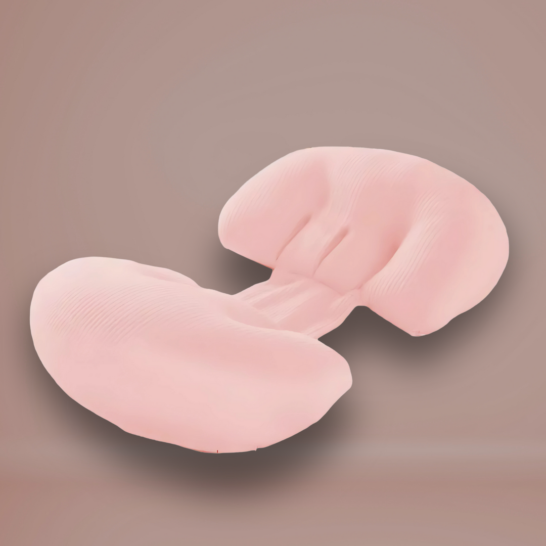 Postpartum & pregnancy comfort with the compact Butterfly Pillow, supporting side sleepers & moms.