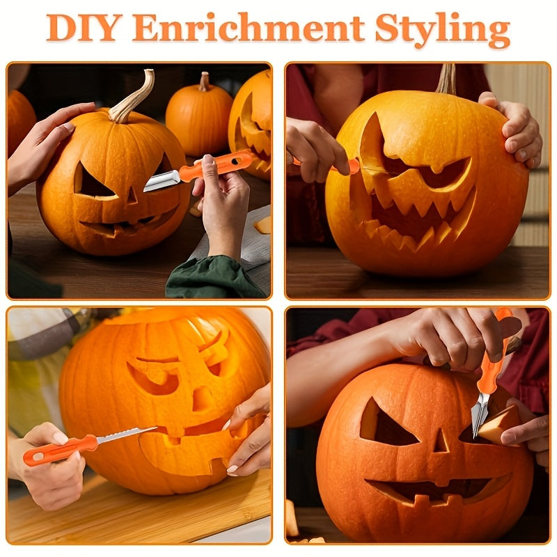 Professional 7-piece carving set for expert-level Halloween pumpkin decorations.