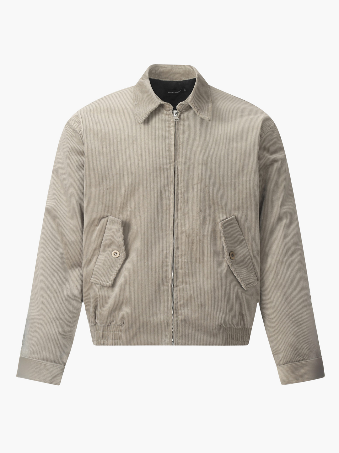 Men's stylish corduroy bomber jacket, a zip-up outerwear with utility pockets.