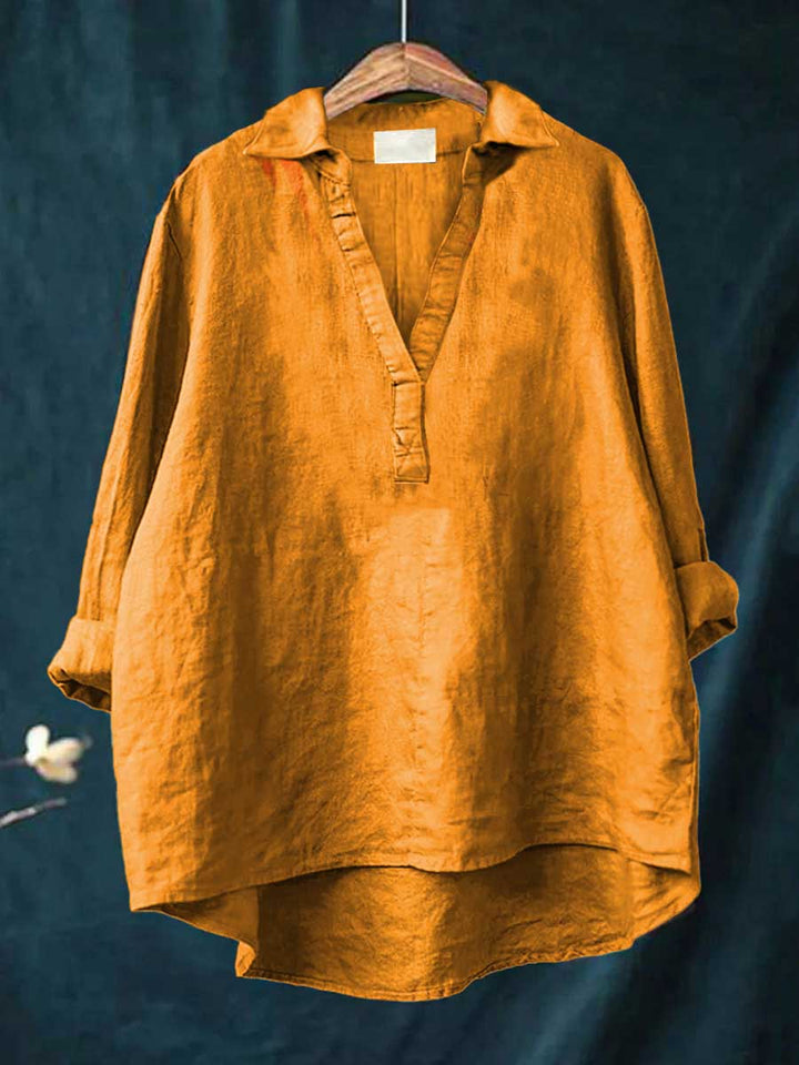 Casual chic women's button-down blouse, timeless long-sleeve shirt offering effortless style for any occasion.