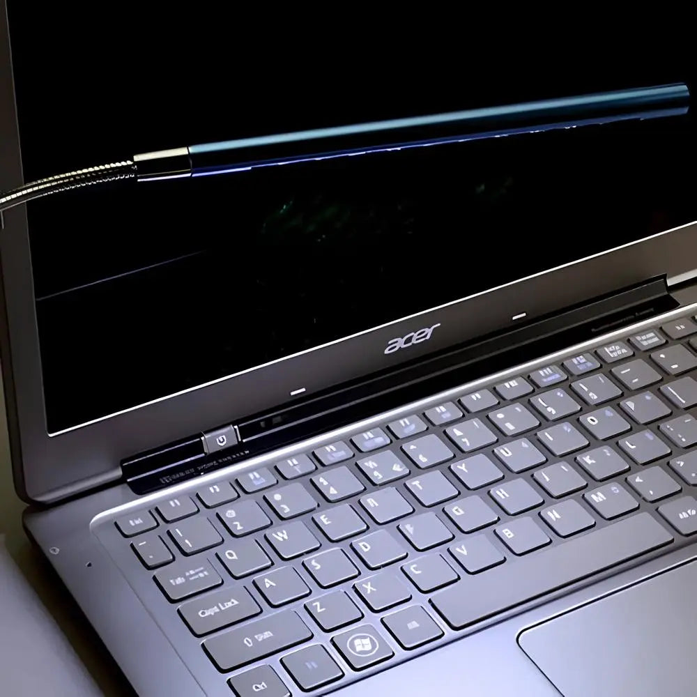 Adjustable gooseneck USB light, perfect dimmable LED task light for laptops.