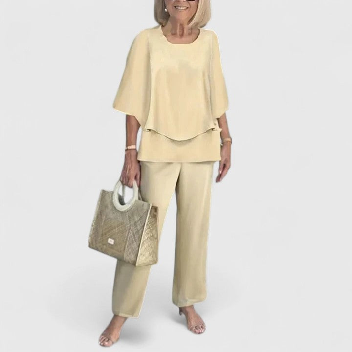 Elegant charcoal grey women's relaxed fit co-ord set. Versatile two-piece for summer fashion.
