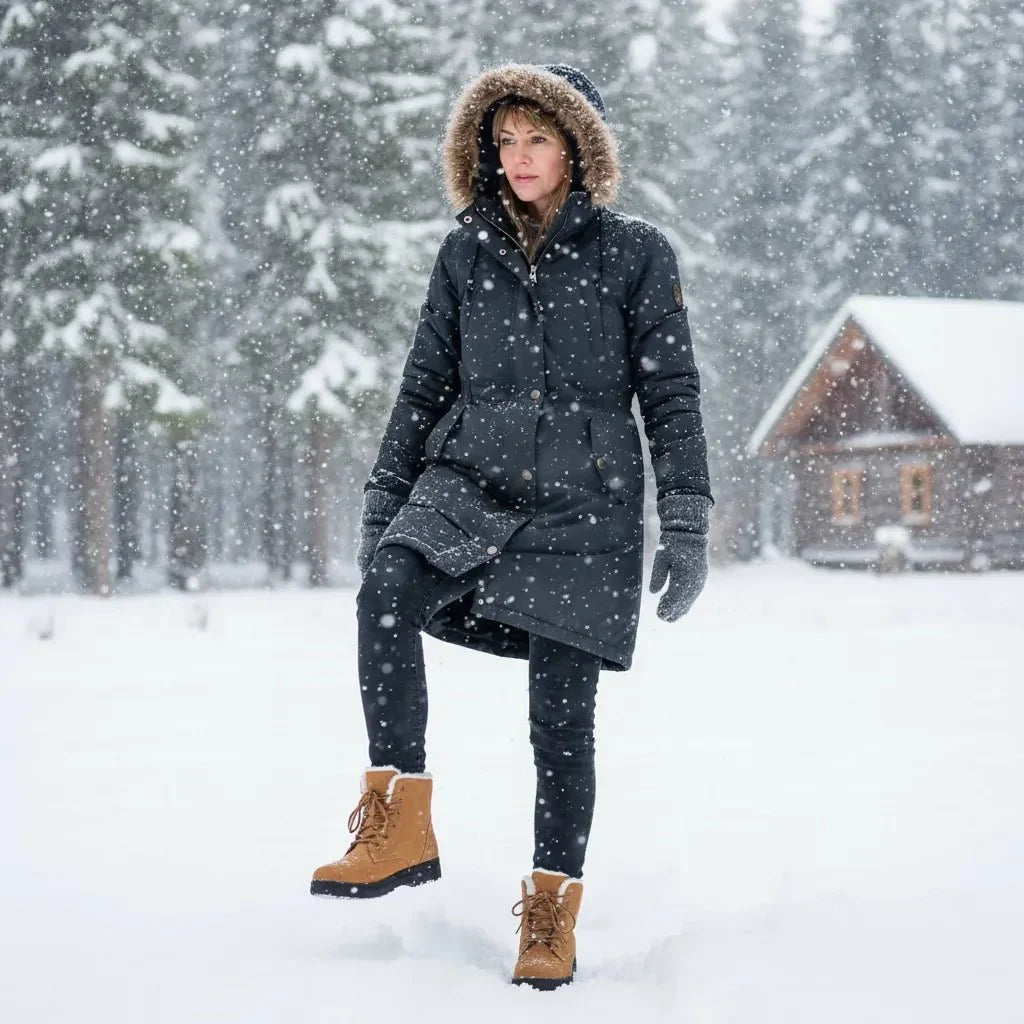 Insulated women's ankle boots, warm and comfortable for all your snowy adventures.