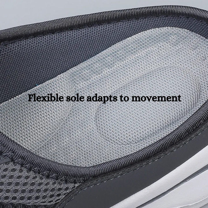 Flexible sole athletic slip-on shoes, ideal for walking and sports. Lightweight & breathable design.