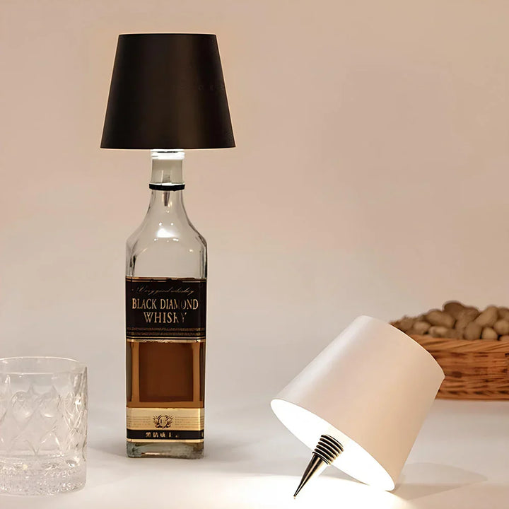Nvroome Lights LED bottle cap, a versatile rechargeable lamp for upcycled glass decor.