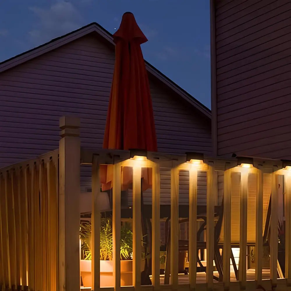 Energy-saving Nvroome solar step lights with no-wiring setup, perfect for outdoor deck lighting.